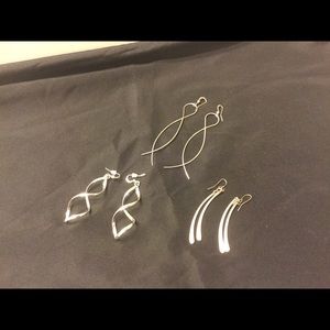 THREE PAIRS OF EARRINGS